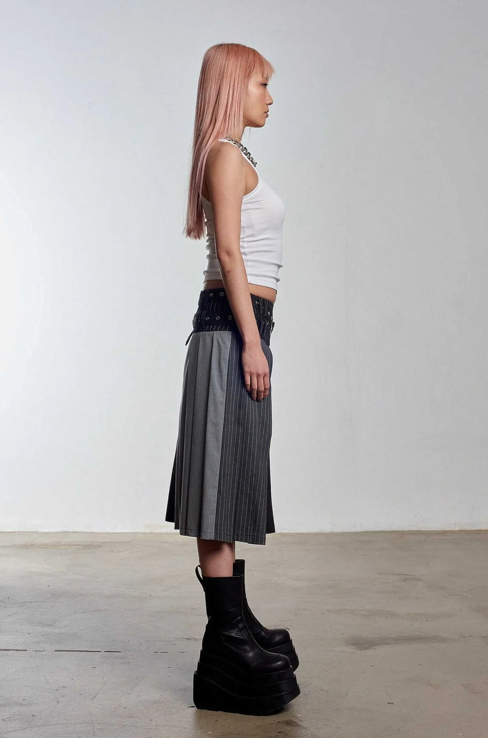 Warrior Pleated Midi Skirt