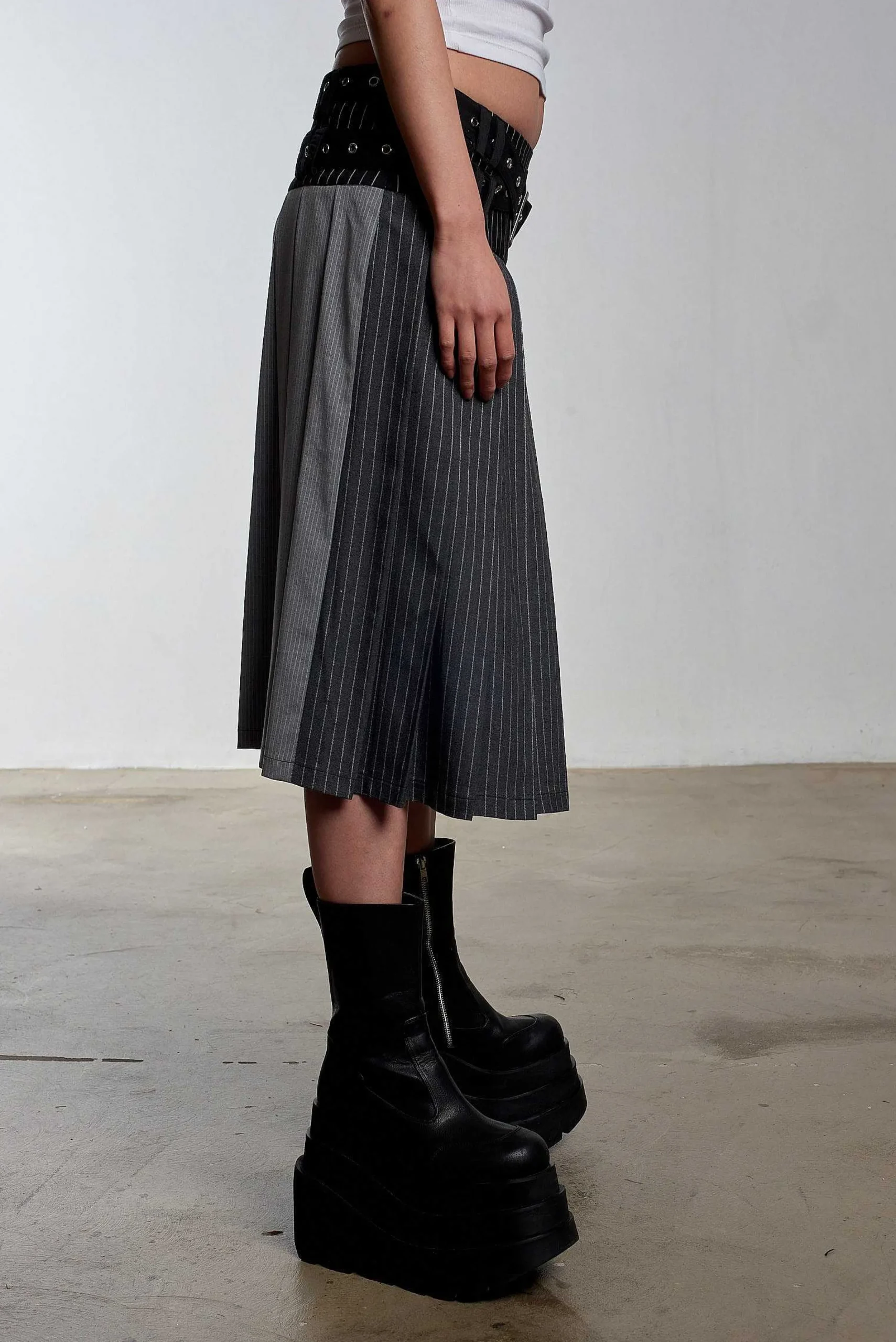 Warrior Pleated Midi Skirt