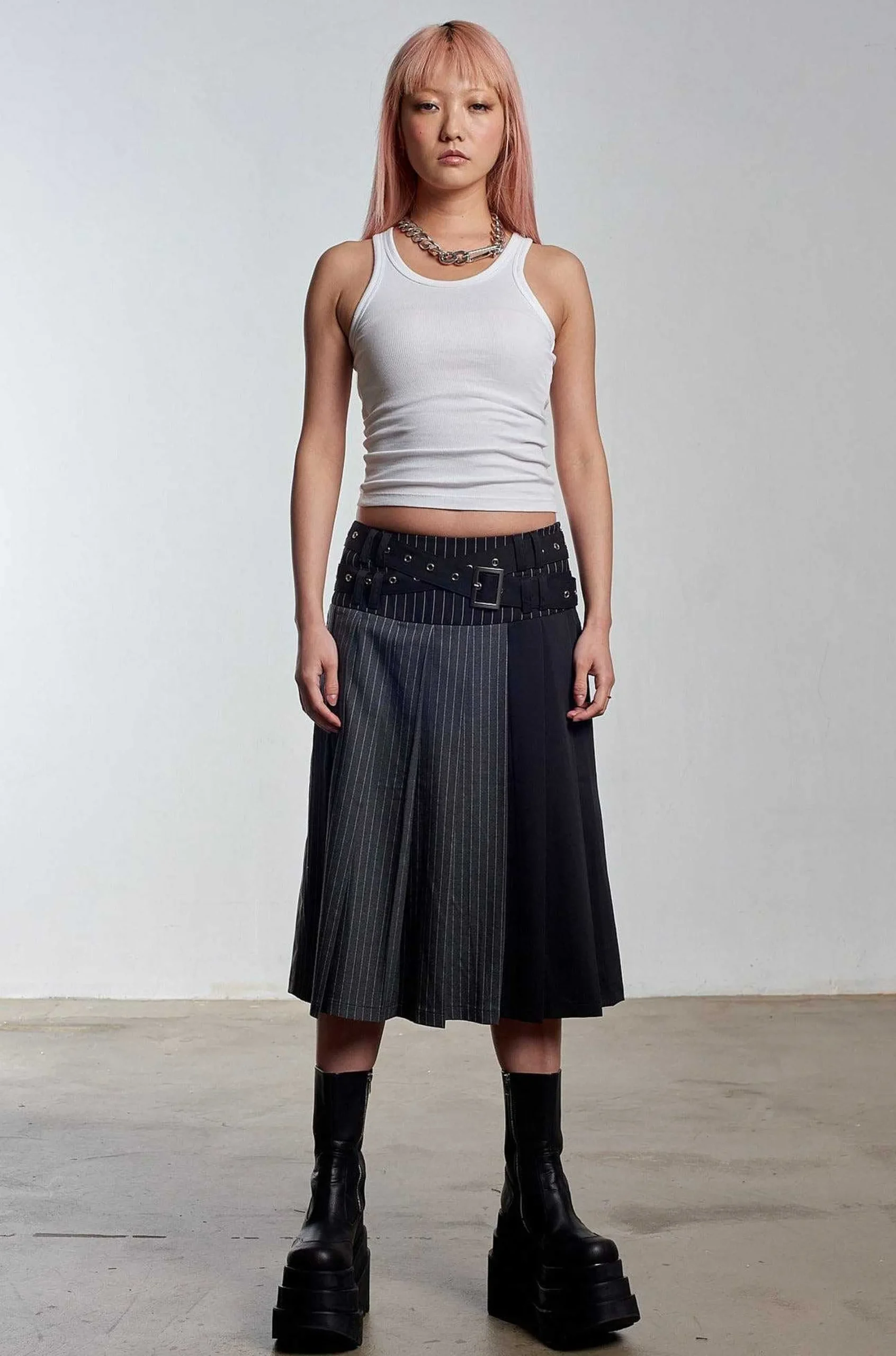 Warrior Pleated Midi Skirt